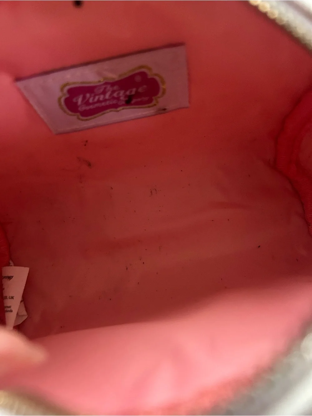 The Vintage Cosmetic Company Pink Floral Cosmetic Bag